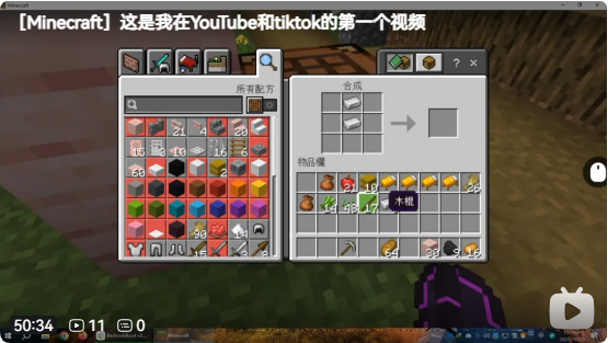 《［Minecraft］这是我在YouTube和tiktok的第一个视频》